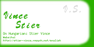 vince stier business card